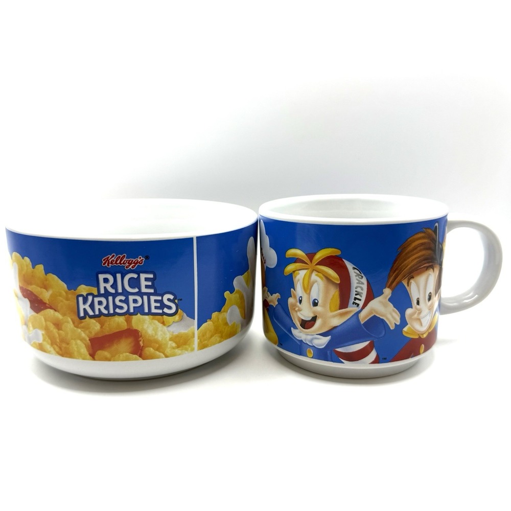 Vintage Kellogg's Rice Krispies Mug and Bowl Galerie Collector Set Nostalgia